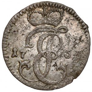 Courland, Ernest Jan Biron, Mitava penny 1763 - monogram