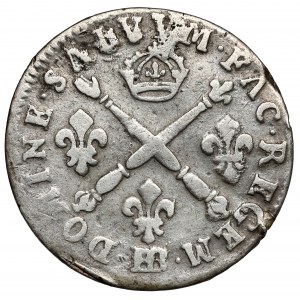 Frankreich, Ludwig XIV, 5 Sols (1/16 ECU) 170x BB-Straßburg