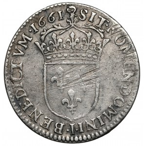 Francja, Ludwik XIV, 1/12 ecu 1661