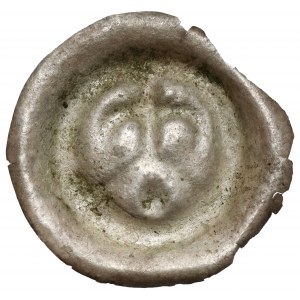 Ostpommern, Swietopelk II, Brakteat, Lilie auf einem Bogen, darunter eine Kugel
