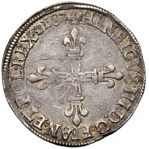 Henry of Valois, 1/4 ecu 1587-C, Saint-Lô