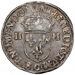 Jindřich z Valois, 1/4 ecu 1587-C, Saint-Lô