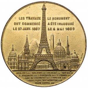 France, Medal 1889 - Souvenir de mon ascension au sommet de la Tour Eiffel