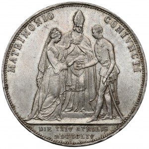 Rakúsko, František Jozef I., 2 guldenov 1854 - sobáš