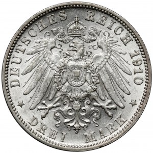 Württembersko, 3 marky 1910-F
