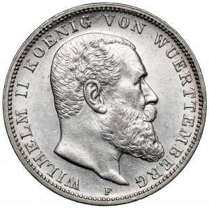 Württemberg, 3 marks 1909-F