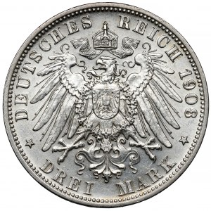 Saxe-Meiningen, 3 marks 1908-D