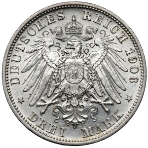 Saxe-Meiningen, 3 marky 1908-D