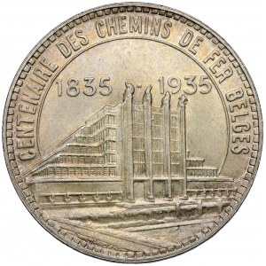 Belgium, Leopold III, 5 francs 1935 - Brussels World's Fair 1935 (French legend)