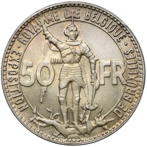 Belgium, Leopold III, 5 francs 1935 - Brussels World's Fair 1935 (French legend)