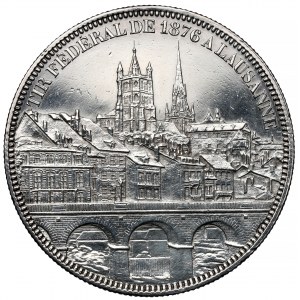 Švýcarsko, 5 franků 1876 - Střelecký festival v Lausanne