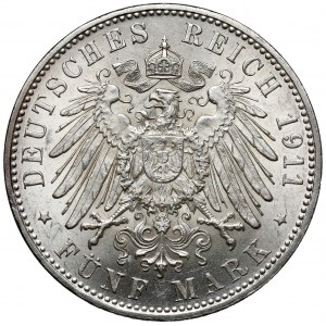 Bavorsko, 5 značek 1911-D - narozeniny