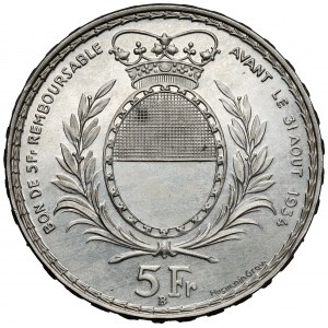 Switzerland, 5 francs 1934 - Fribourg shooting festival