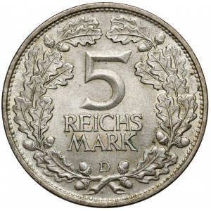 Weimar, 5 marks 1925-D - Rhineland