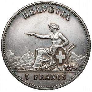 Švajčiarsko, 5 frankov 1863 - Strelecký festival v Neuchateli