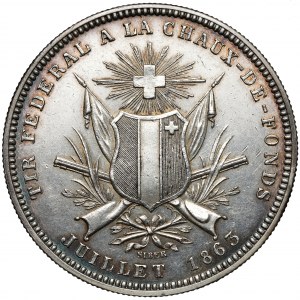 Switzerland, 5 francs 1863 - Neuchâtel shooting festival