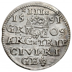 Sigismund III. Vasa, Troika Riga 1591 - gekrönter Apfel