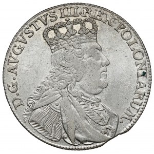 August III Sas, Ort Leipzig 1754 EC - úzka hlava, iný prierez