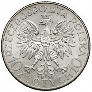 Głowa Kobiety 10 złotych 1932 zn, Warszawa