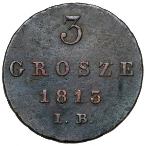 Księstwo Warszawskie, 3 grosze 1813 IB