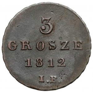 Varšavské vojvodstvo, 3 groše 1812 IB - bokom