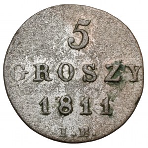 Księstwo Warszawskie, 5 groszy 1811 IB - mała cyfra