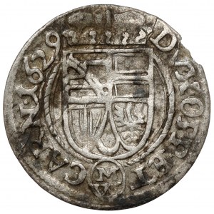 Silesia, Charles Eusebius, 1 krajcar 1629 MW, Opava