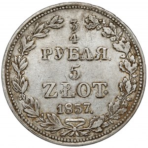 3/4 ruble = 5 zlotys 1837 MW, Warsaw