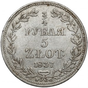 3/4 rublu = 5 zlotých 1837 MW, Varšava