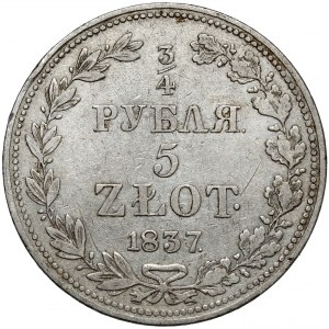 3/4 ruble = 5 zlotys 1837 MW, Warsaw