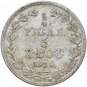 3/4 rubla = 5 złotych 1838 MW, Warszawa