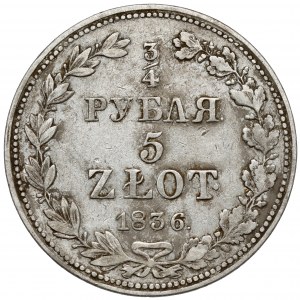 3/4 rubla = 5 złotych 1836 MW, Warszawa