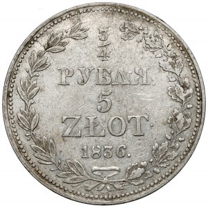 3/4 rubla = 5 złotych 1836 MW, Warszawa