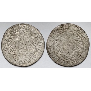 Prusko, Albrecht Hohenzollern, Grosz Königsberg 1542-1543, sada (2ks)