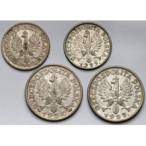 Attractive set of 1 and 2 gold 1924-25(4pcs)