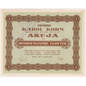 KAROL KORN Budowlana Sp. Akc., 25 zl 1927