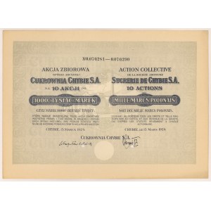 Cukrownia CHYBIE, 10x 1.000 mk 1924