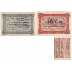 H. CEGIELSKI Tow. Akc., 2x 100 Zloty und 5x 100 Zloty 1929 (2 Stck.)