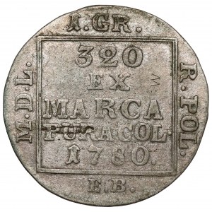 Poniatowski, 1780 EB silver penny - very rare