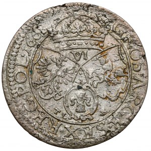 Jan II Kazimierz, Szóstak Kraków 1661 TLB - tarcze ozdobne - REX