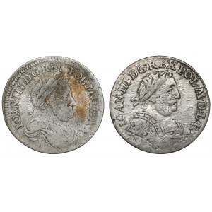 Ján III Sobieski, šiesty z rokov 1677 a 1684 SP - vzácne (2ks)