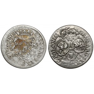 John III Sobieski, 1677 and 1684 SP sixpence - rare (2pcs)