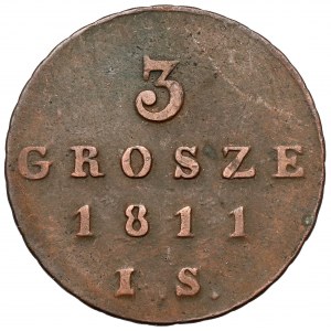 Księstwo Warszawskie, 3 grosze 1811 IS