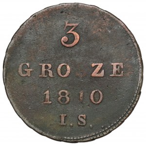 Herzogtum Warschau, 3 Pfennige 1810 IS