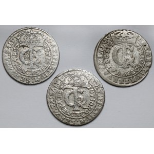 John II Casimir, Tymfs 1663-1665, set (3pcs)