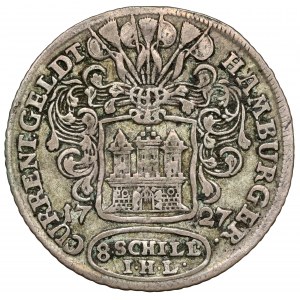 Hamburg, 8 schilling 1727-IHL