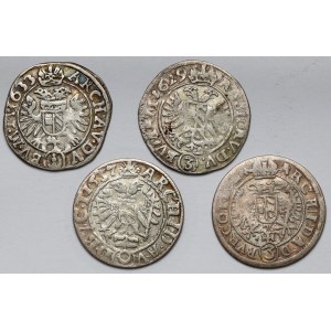 Austria, Ferdinand II, 3 krajcars 1624-1637, set (4pcs)