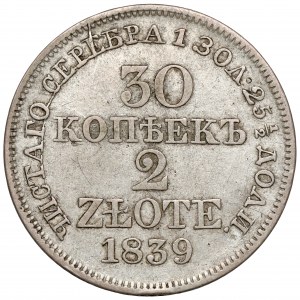 30 kopějek = 2 zloté 1839 MW, Varšava