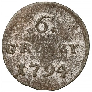 Poniatowski, 6 pennies 1794 - second type