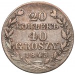 20 kopiejek = 40 groszy 1843 MW, Warszawa - b.rzadkie